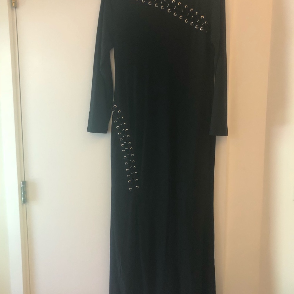 Long black venus dress